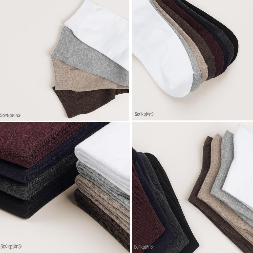 Chaussettes mi-mollet pour hommes Sockpiens[7~10(NOUS)6.5~9.5(Royaume-Uni)40~43(UE)] Ensemble de 8 paires