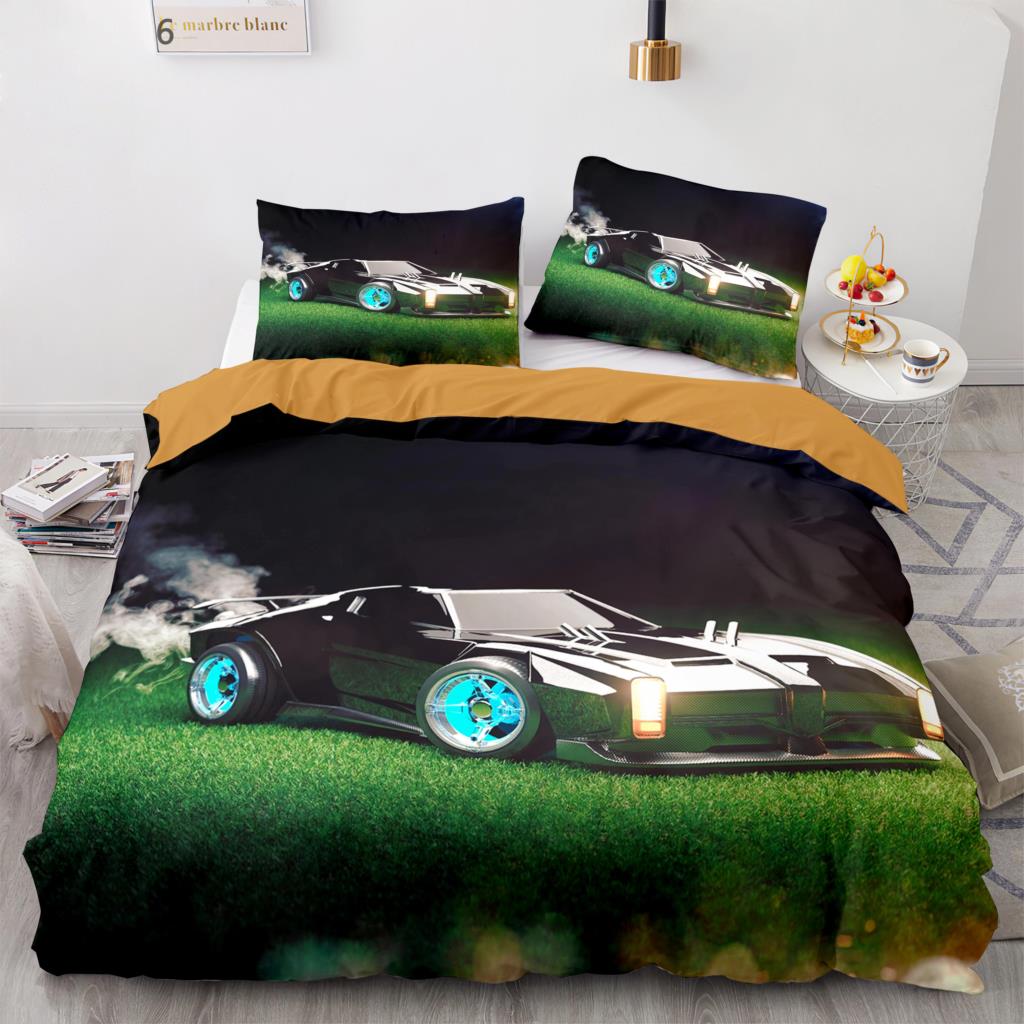 Set de lenjerie de pat Rocket League Cuvertură de pat Single Twin Full Queen King Size Mașină Rocket League Set de pat Dormitor pentru copii Husă de plapumă