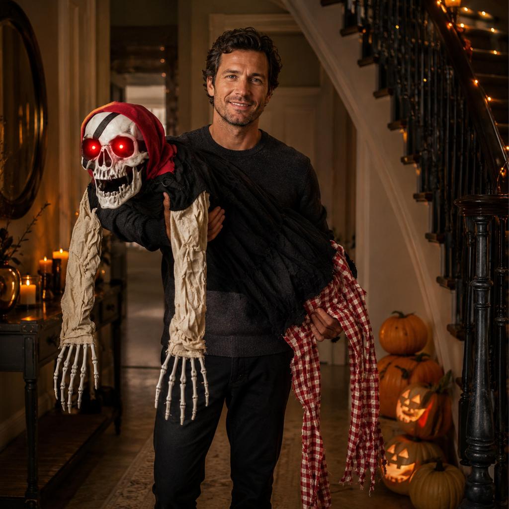 Halloween Skelet Decoratie met Lichten en Geluiden, Kruipend Prop voor Binnen Buiten Huis