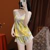 Women's Spring Summer Sexy Pajamas Ice Silk Pajamas Suspender Shorts Thin Loungewear Live