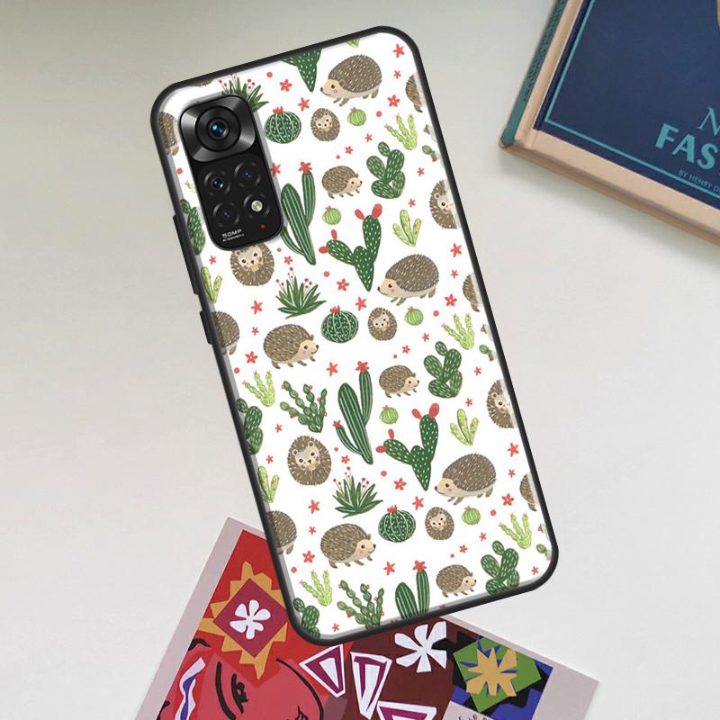 Cute Hedgehog Case For Xiaomi Redmi Note 14 13 12 11 9 10 15 Pro Plus Redmi 15 15C 14C 13C 12C 10C Cover