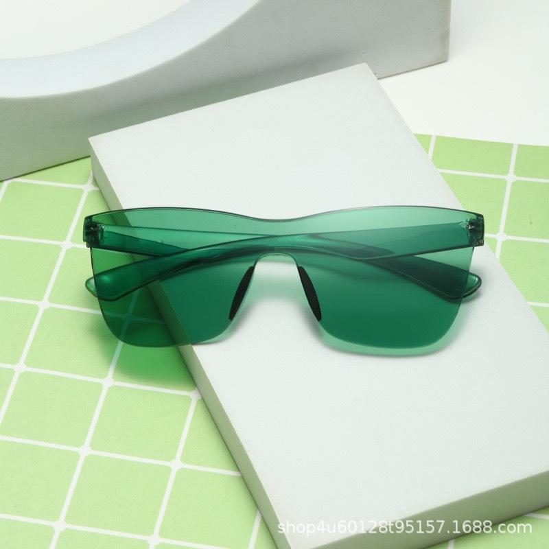 Fashion Rice Nail Integrated Retro Sunglasses Pc Plastic Frameless Sunglasses 23 Colors