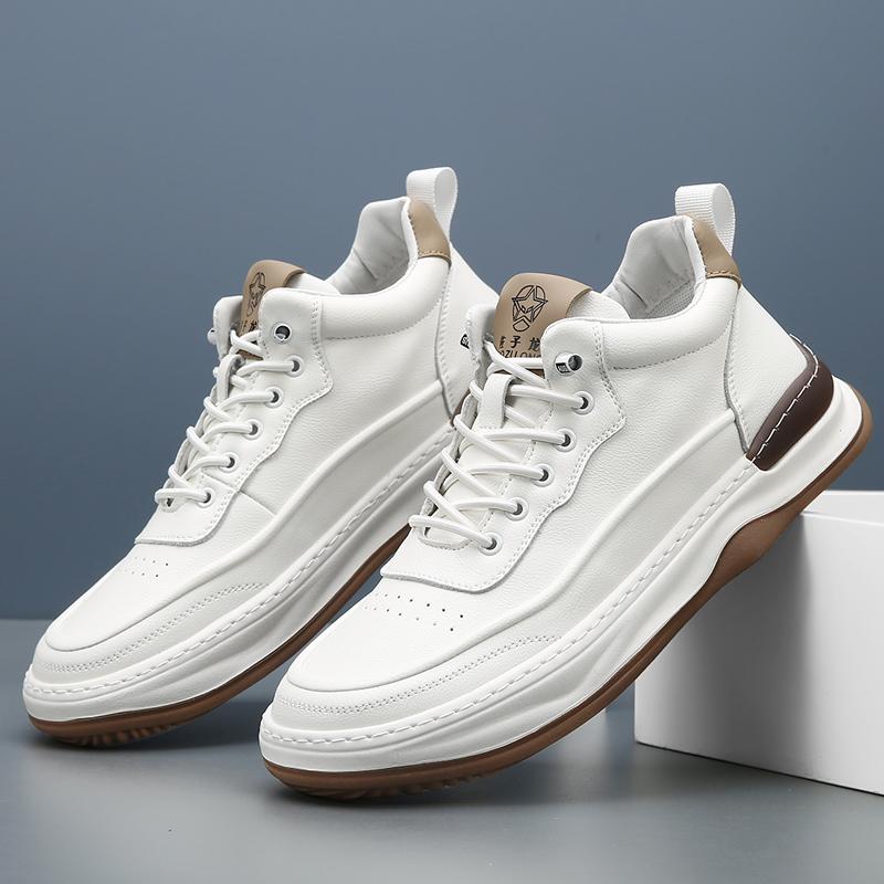 Fashion Fashion Lace-Up Male Casual Shoes Non-Slip Male Sneakers New Classic Skate Shoes Men Genuine Leather Men Winter Plush Snow Flats