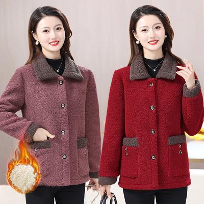 Winter Jacket Women's Imitation Wool Coat Loose Plush Warm Granular Fleece Cotton Padded Coats Parkas