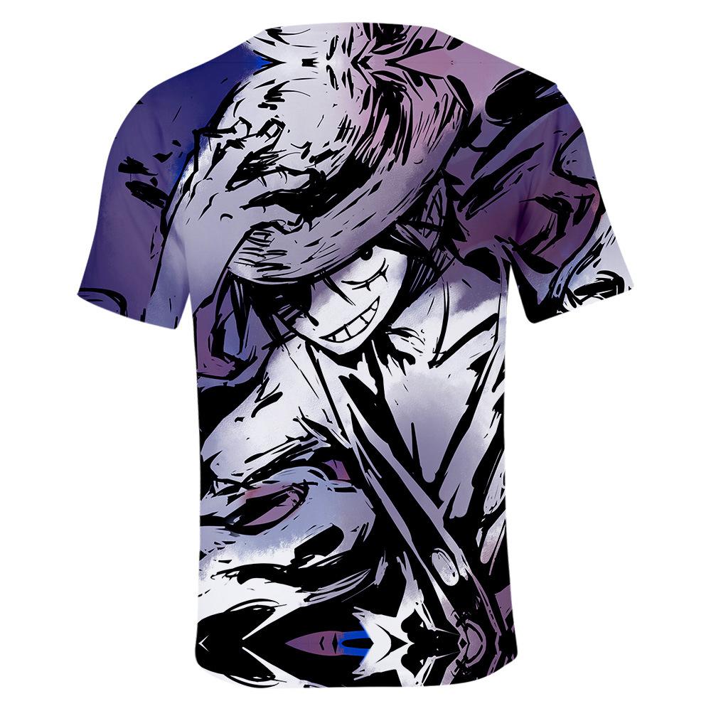 6 Colors Fashion ONE PIECE Cartoon T Shirts for Women Men Summer Clothing Fitness O Neck Man T-shirt Oversized Men T-shirts Tops