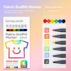 6 Colors/set Fabric Textile Markers Pens Waterproof Permanent Paint Fine Point Textile DIY T-shirt Graffiti Pigment Painting Pen