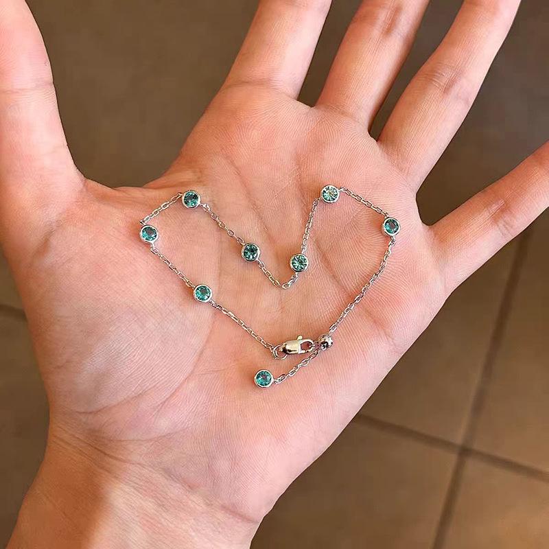 Zhuozhifan 2025 S925 Silver Para Color Bubble Bracelet-Anklet, Trendy & Versatile Summer Jewelry.