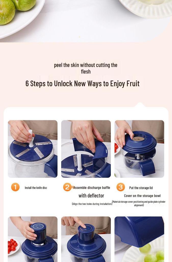 Multi-Functional Electric Peeler: Automatic Peeling for Grapes, Garlic, Fruits, and Vegetables