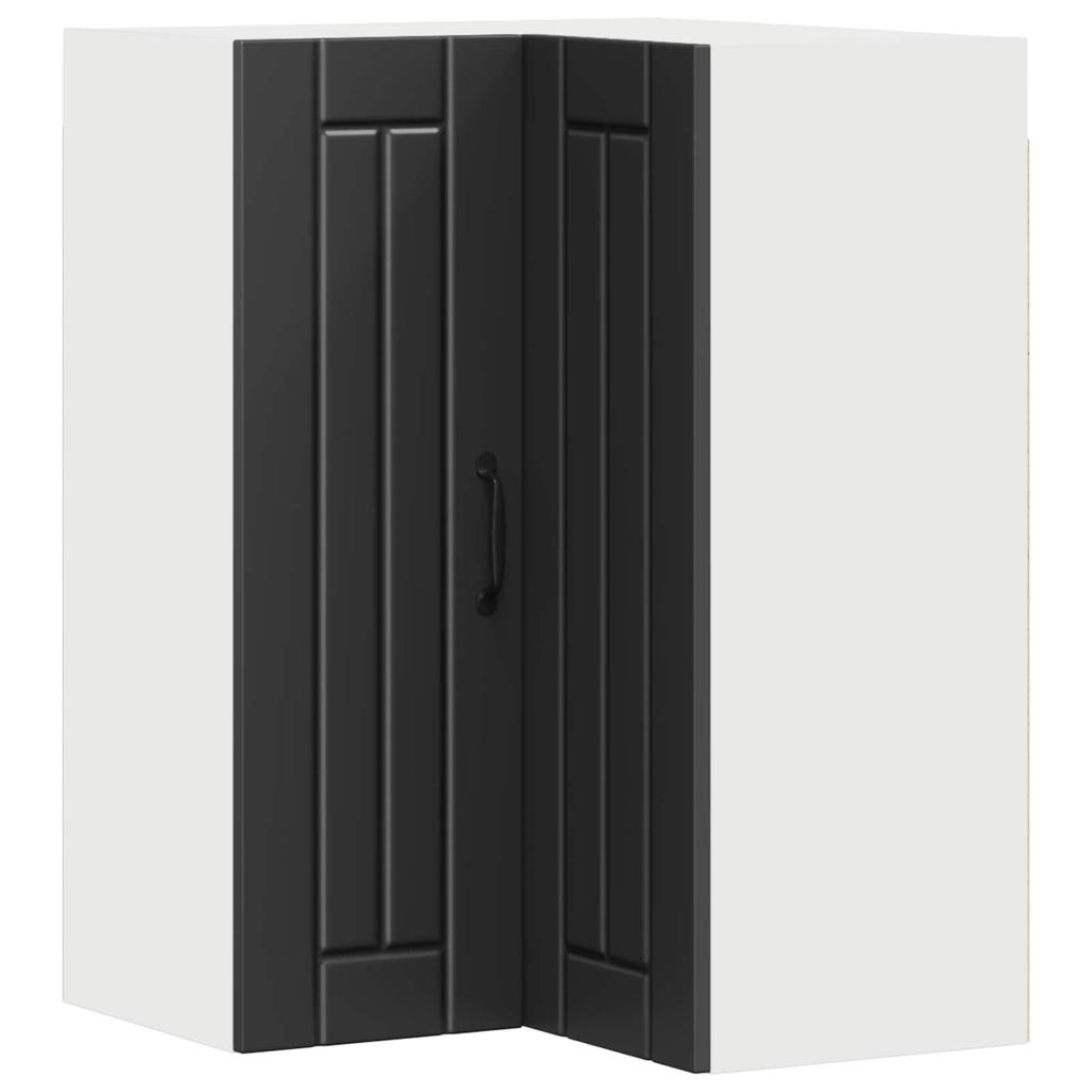 Wall Mounted Corner Cabinet LUCCA Black 57 x 57 x 80 cm Particleboard