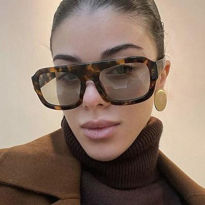 Lunettes de soleil rétro pour femmes à monture carrée large Surdimensionnées Conduite Cyclisme Sport Lunettes de soleil Marque Designer Monobloc Pare-soleil Lunettes