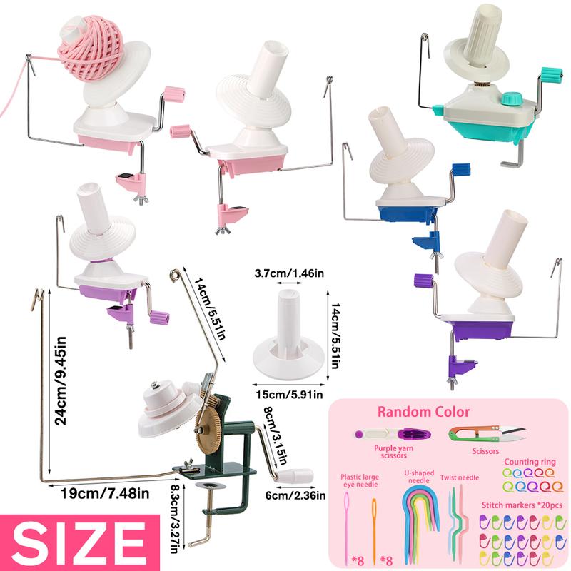 Imazy Yarn Cake Winder Spinner for Crocheting Hand Operated Ball Winders Machine for Knitting Crafting Knit Tool Supplies
