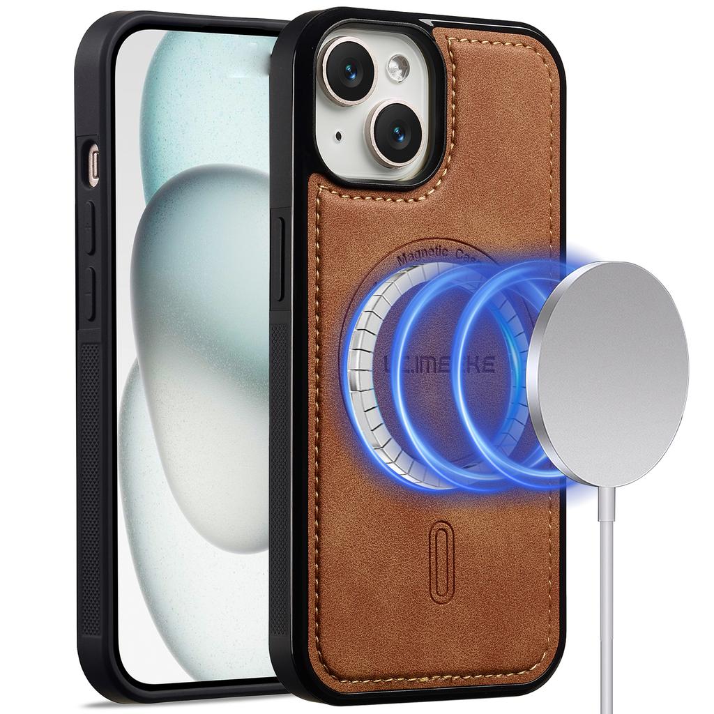 LC.IMEEKE L6 Do iPhone 13 mini/12 mini Etui Pokrowiec na Telefon z Powlekanej Skóry PU PC TPU Kompatybilny z MagSafe