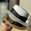 French Flat Straw Hat Woman Summer Beach Photo Vacation Sunshade Sunscreen Top Hat