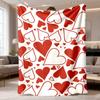 2026 New Flannel Blanket with a Romantic Red Heart Design, Featuring Ultra-Soft And Warm Material, Machine Washable, Suitable for All Seasons, Perfect