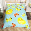 Cute Duck King Queen Duvet Cover Cartoon White Goose Bedding Set Funny Farmhouse Animal Comforter Cover Polyester Quilt Cover
