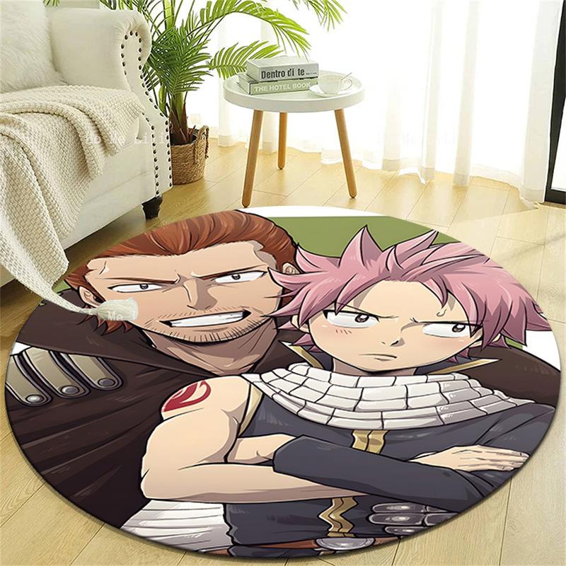 1pc Fairy Tail1 Design Printed Area Round Carpet for Bedroom Living Room Home Decor Rugs Mat Non Slip Mat Rug for Bedside
