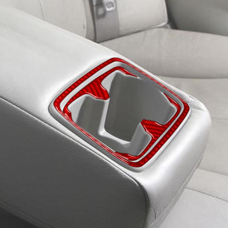 For Toyota Camry 2015 2016 2017 Carbon Fiber Rear Water Cup Holder Panel Trim Cover Car Interior Decoration Sticker Accessories