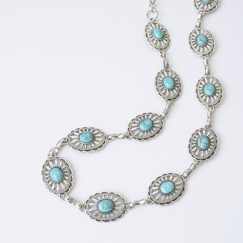 High-End Bohemian Turquoise Waist Chain for Women - Retro Style