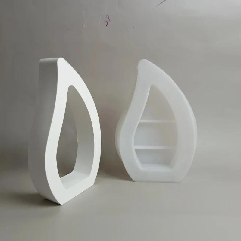 A Top Quality Waterdrop Ornament Silicone Mold DIY Hollow Water Droplet Candle Cup Holder Gypsum Plaster Concrete Mould UV Epoxy