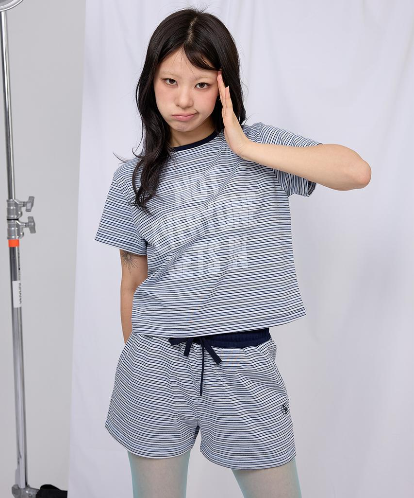 EEERRR Not Everyone Stripe Set-Up Short Pants (Skyblue)