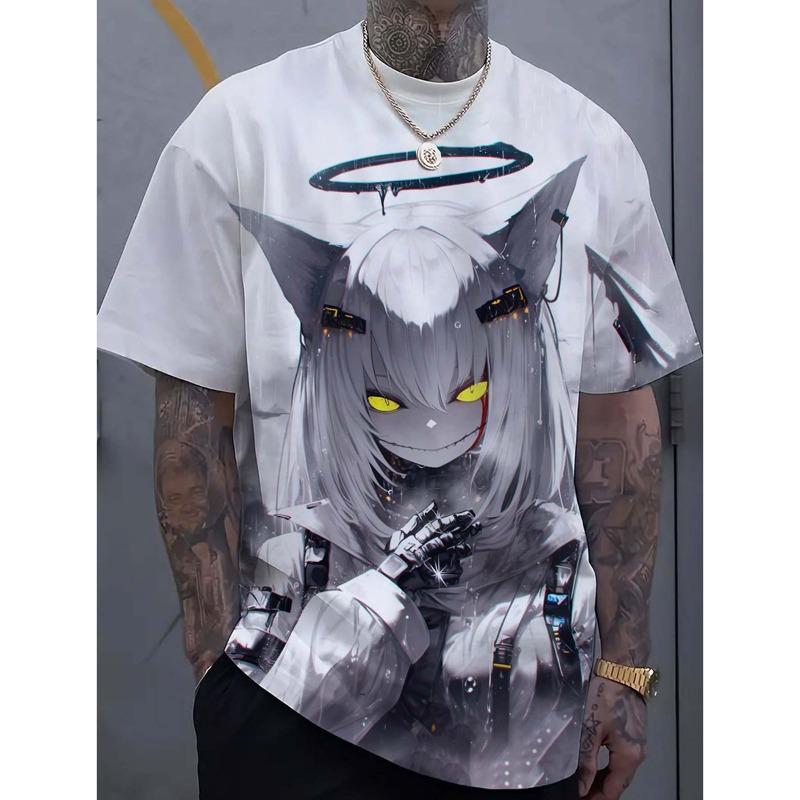 

Men s 3D cartoon tattoo girl T-shirt 3D printed Harajuku street style short sleeved casual and comfortable top 5XL