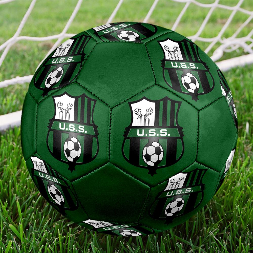 Sassuolo FC Soccer Ball, Colorful, Suitable for All Ages, Machine-stitched, PVC Material, Competition Grade, Durable and High Bounce