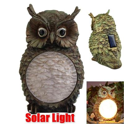 1pcs Solar Powered Owl LED Light Home Yard Decor Outdoor Light Statue Lamp Gift Home Decoration Accessories