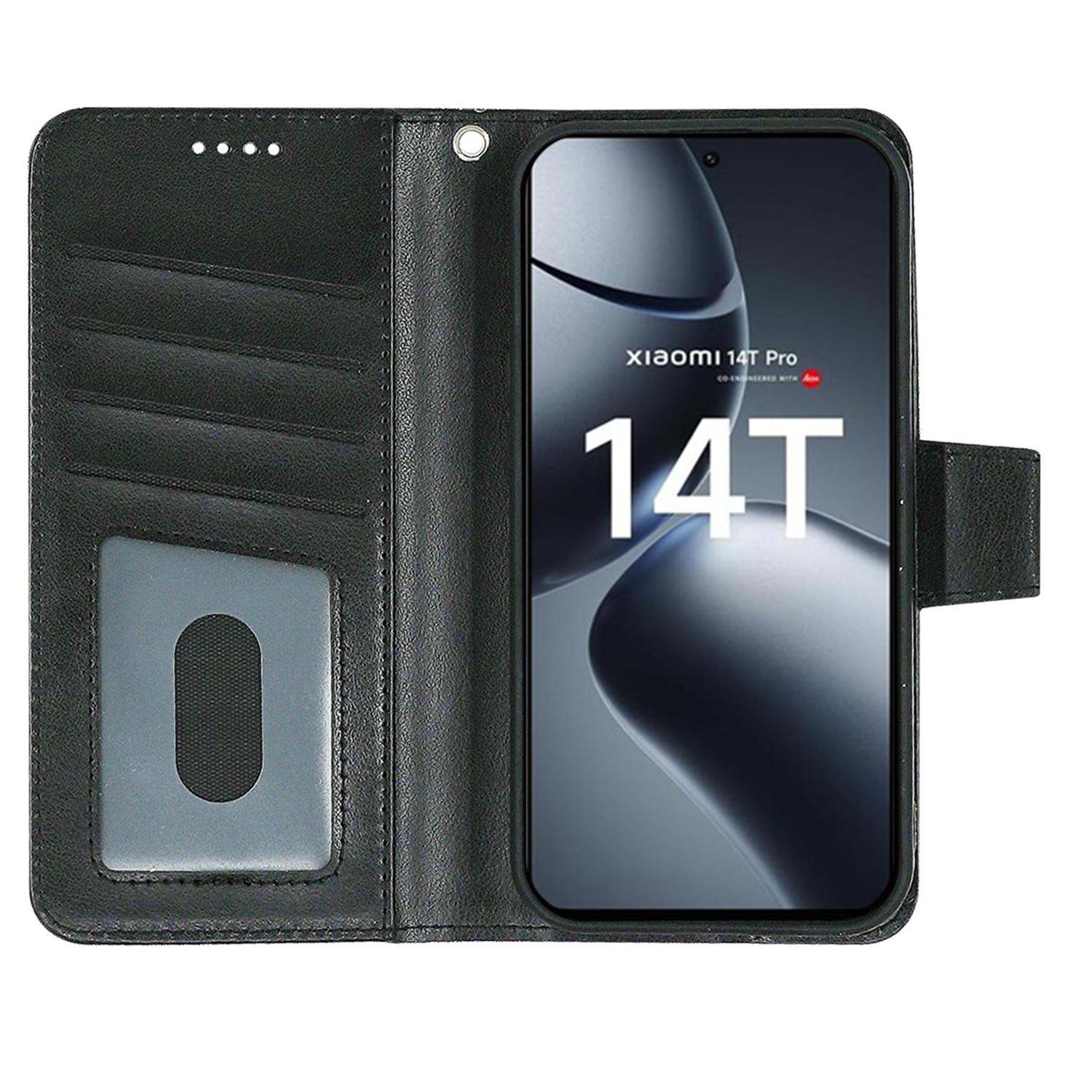 

For Xiaomi 14T Case Stand Card Holder Wallet Leather Phone Cover Rose Gold