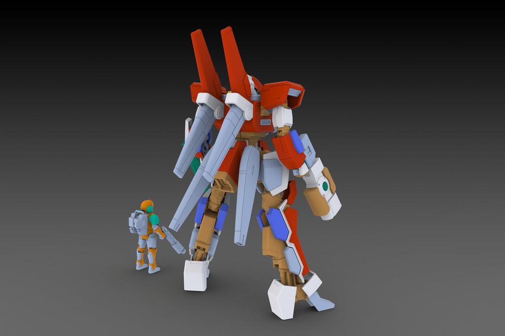 PLUM 5-inch Mechanism Wolf Fang Kuga 2001 TYPE02 Tenrai 2P COLOR 1/35 Scale Pre-Colored Plastic Model Kit PP231 (Robot)