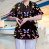 Women's V Neck Scrub Shirt Breathable Workwear Nurse Work Uniform Nursing Top for Women