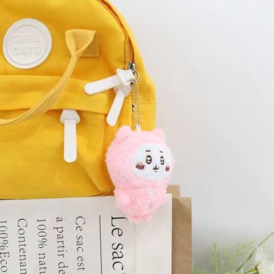 Pajamas Chiikawa Plush Keychain Cute Usagi Hachiware Stuffed Doll Pendant Car Key Ring Backpack Bag Decor Kid Gift