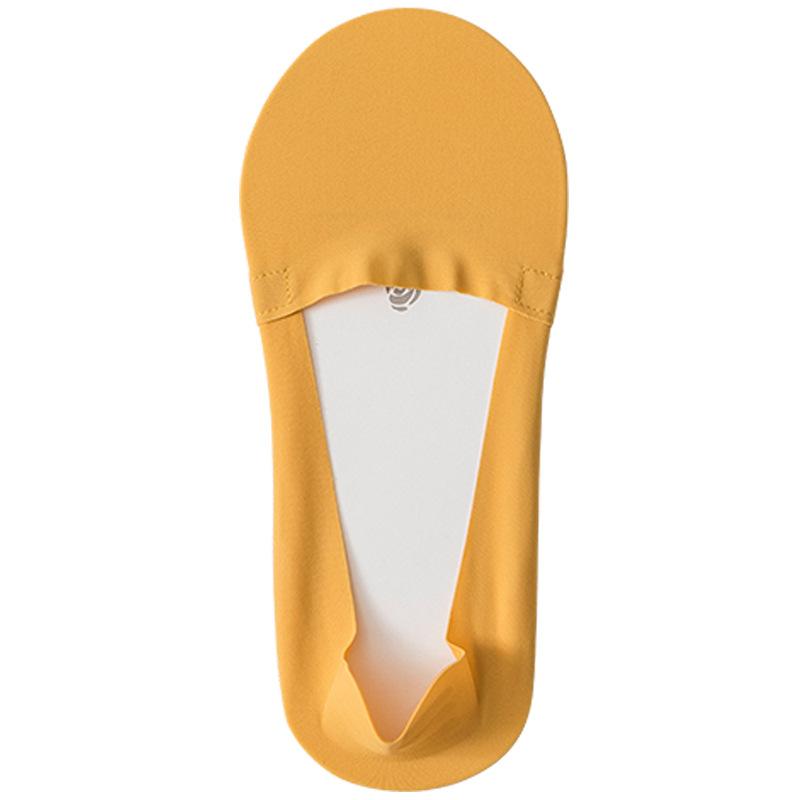 Women's Summer Solid Color Ice Silk Shallow Mouth Invisible Non Slip Cotton Bottom Boat Socks