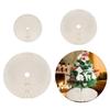 Adjustable Size Christmas Tree Base Rings Handmade White Tree Skirt Elegant Tree Stadn Skirt for Festival Decors