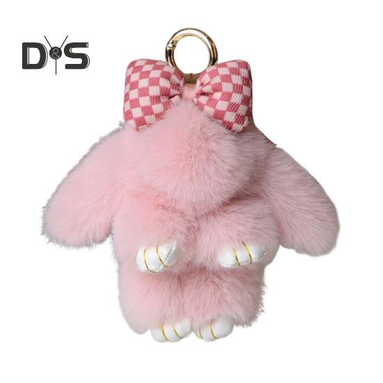 

Плюшевый кролик брелок пушистый искусственный мех кролик кулон брелок мягкий брелок животное аксессуар для женщин кошелек рюкзак Декор G