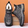 2025 Men's Winter High-Top Leather Cotton Shoes with Wool Fleece for Warmth and Outdoor Sports