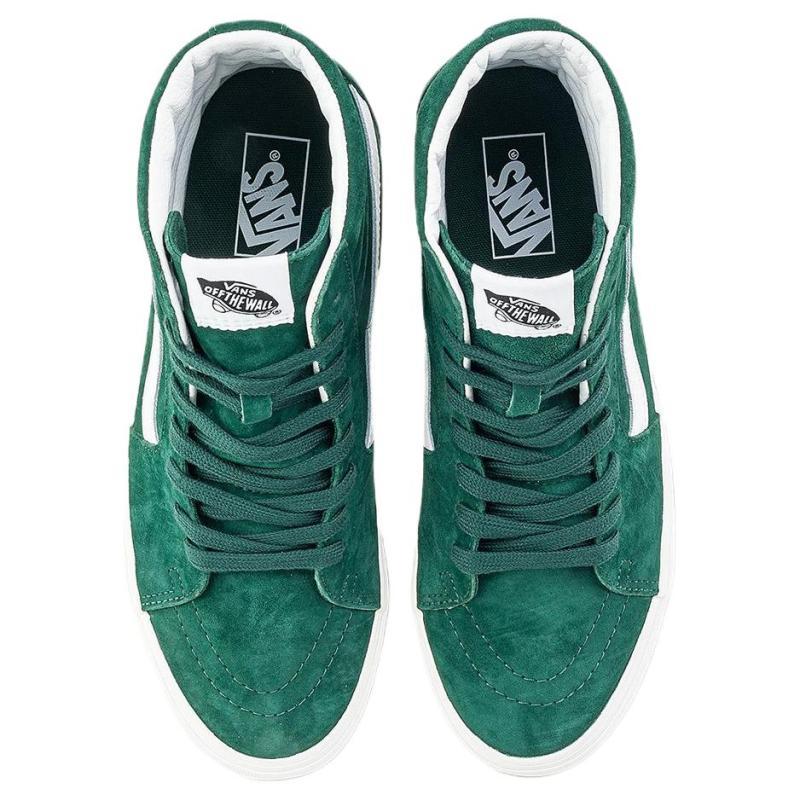 Vans Sk8 Hi High top Skateboard Shoes Unisex Dark Green White Sneakers VN000BW7EME