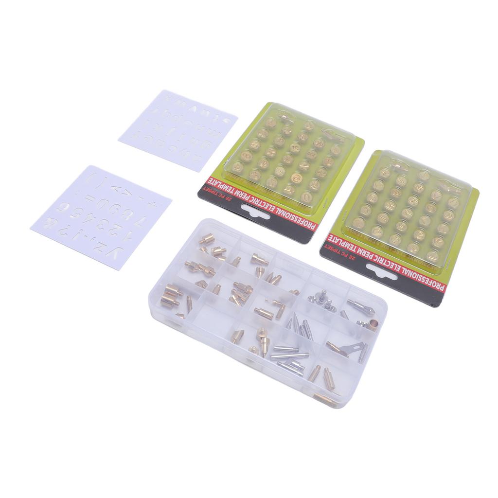 110PCS Wood Burning Tip Set Brass Alphabet Number Stencils Wood Burning Embossing Carving DIY