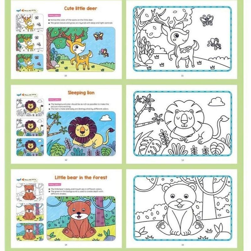 Children's Animal Coloring Books Parent-child Interactive Early Education Toy for Boys Girls Preschool Learning