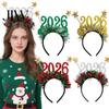 2026 Holiday Hairband Glitter Headband for New Years Eve Christmas Party Unique Festival Hair Accessory with Stars Festive Countdown Celebration