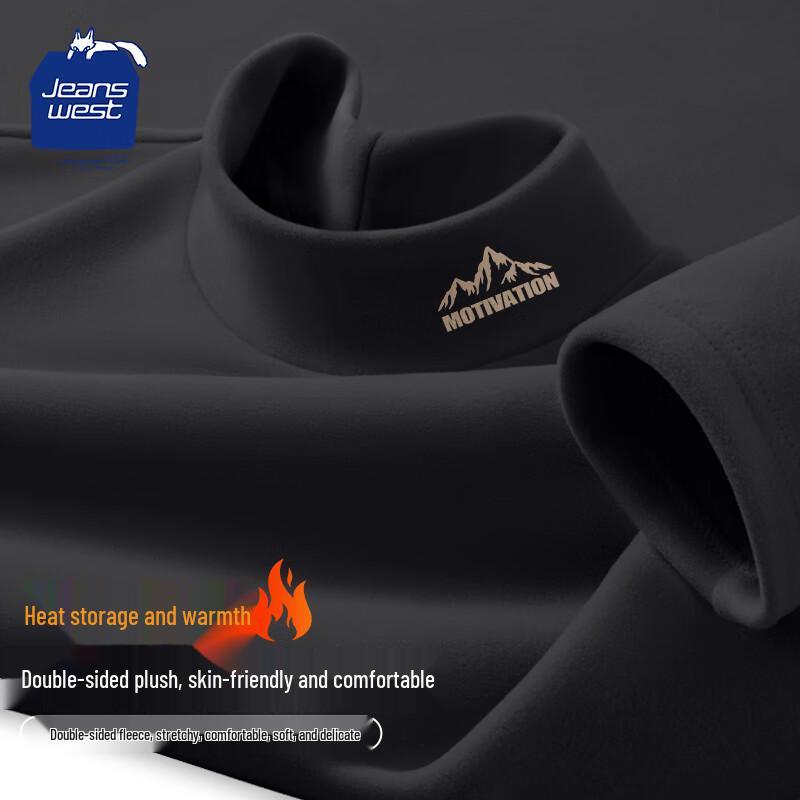 JEANSWEST CLUB Men s Velvet Fleece-Lined High-Neck Thermal Top 2XL