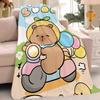 Capybara Cute Cartoon Blanket Warm Soft Suitable For Bedroom Sofa Bed Living Room Office Travel Camping Gifts