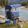 VEVOR Camping Chair with Canopy Shade, Folding Beach Chair with Canopy & Magazine Pocket, 2 Cup Holders, 150 Kg Heavy Duty Support