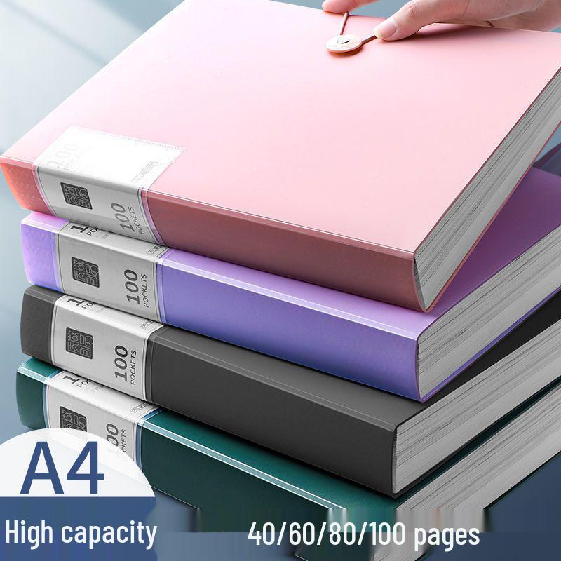 A4 Transparent Insert Pocket File for Office and Medical Record Organization