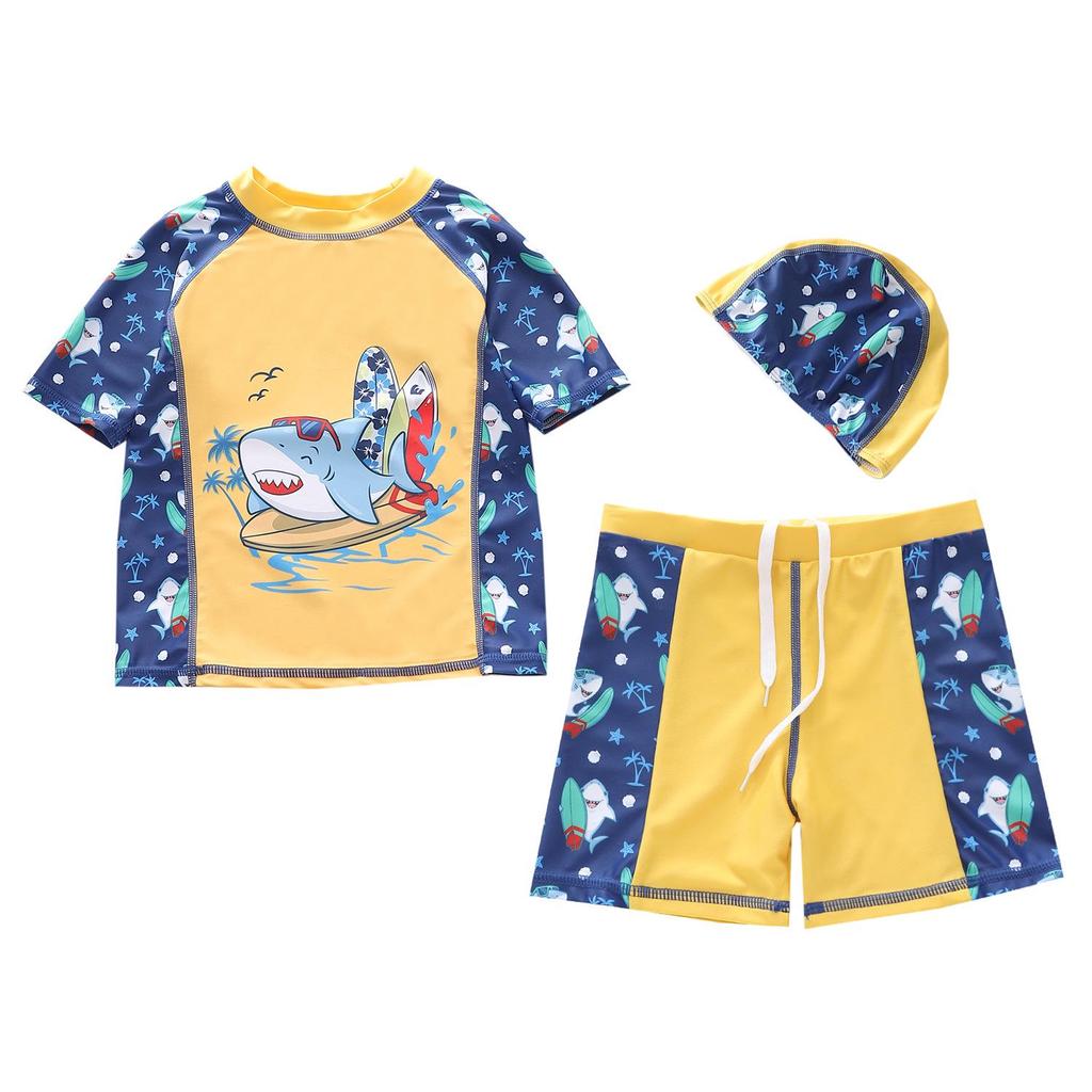 New Dinosaur & Shark Toddler Boys' Three-Piece Swimsuit Set