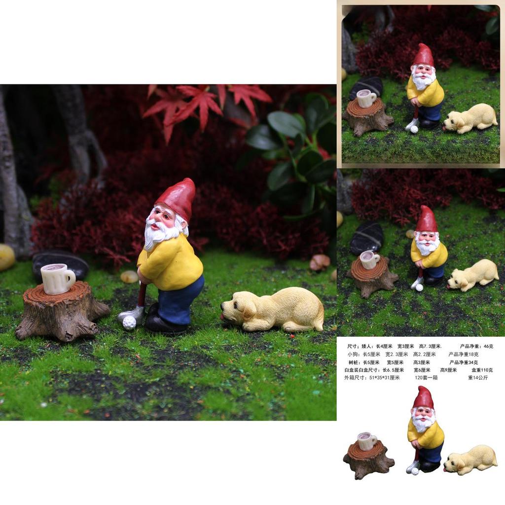 European Style Resin Garden Ornament Dwarf And Animal Miniature For Home Decor