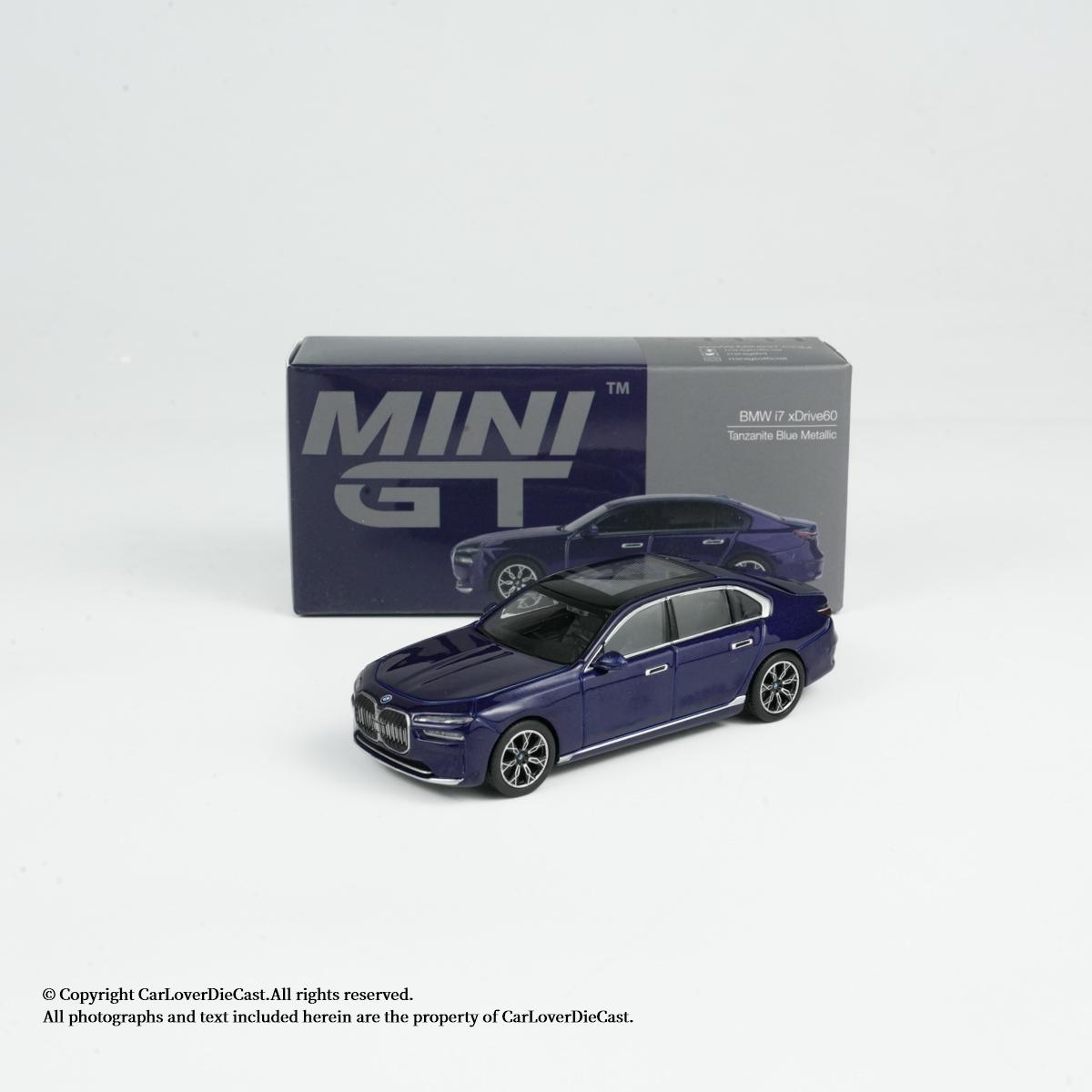 

MINIGT 1:64 BMW I7 XDrive60 Танзанітовий Синій Металік Преміум Легкосплавний Литий Модель Автомобіля Колекція Подарунок Прикраса