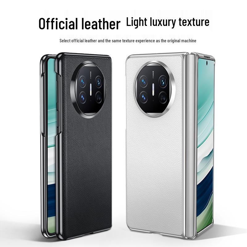 Huawei MateX5 Foldable Leather Skin Case - Fingerprint-Resistant, Solid Color, Full Wrap