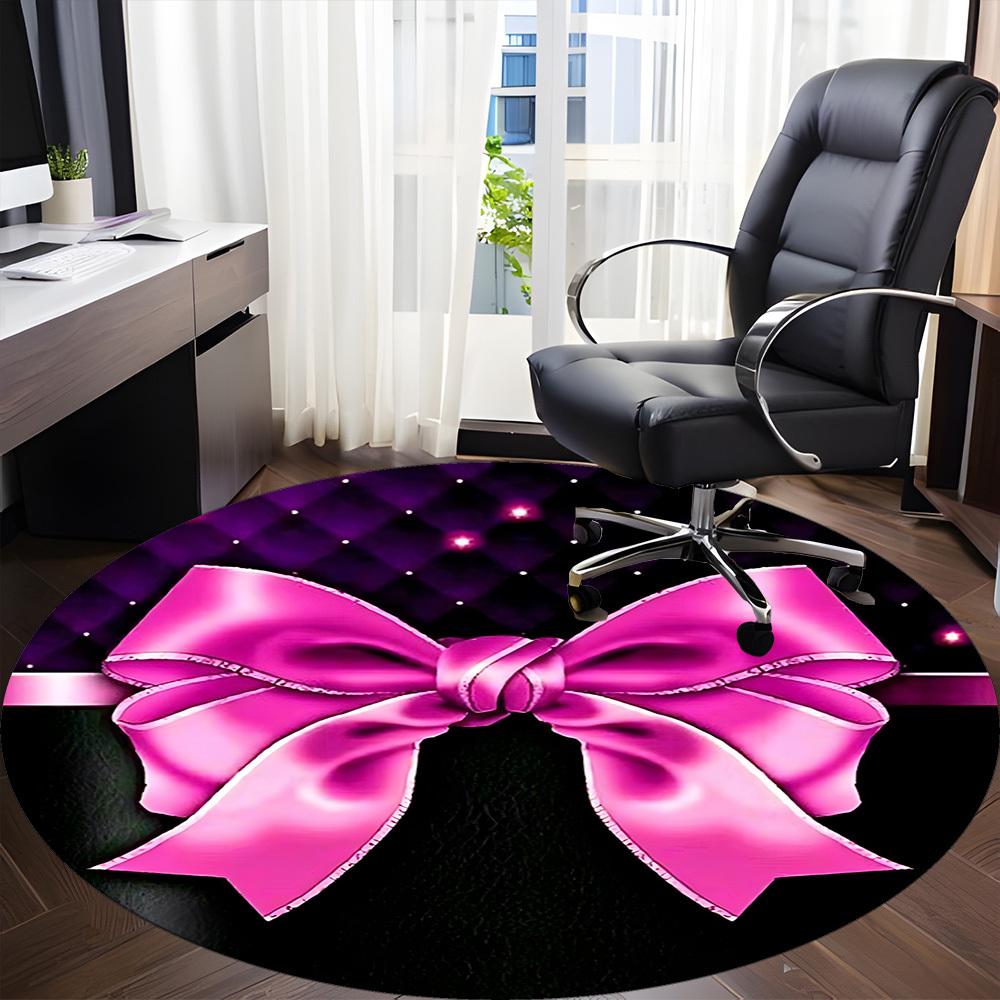 1pc Bow Ribbon Chair Carpet for Office - Durable, Ideal for Chair Mats, Stylish & Functional Decorative Rug yy260203087