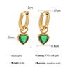 Vintage Heart Shaped Diamond Studded Hoop Earrings With Pendant Elegant Fashion Women's Ear Jewelry