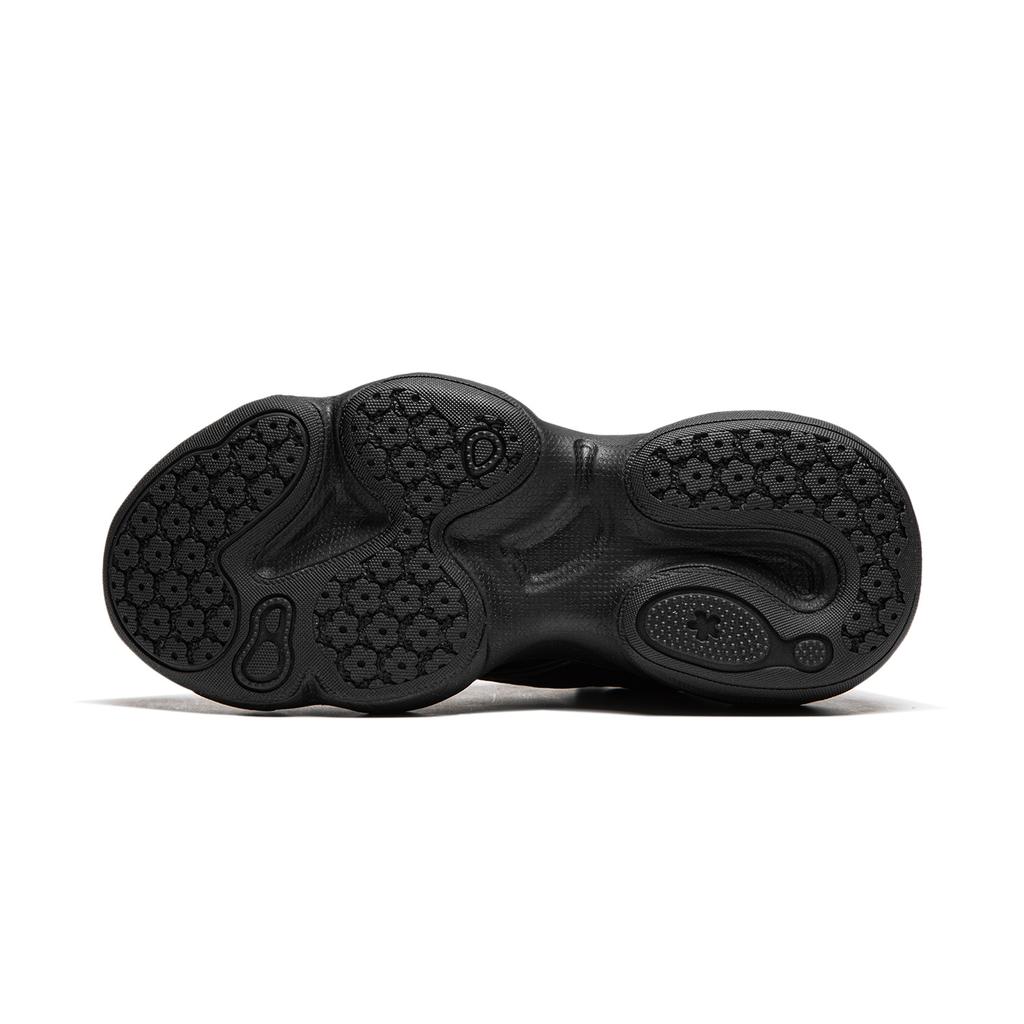 Li Ning Honey Thick Sole Height Increasing Shock Absorbing Non-Slip Wear-Resistant Low-Top Casual Shoes Women sneaker Black AGCU252-3